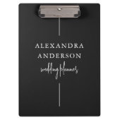 Moderne Typografie Zwart-wit Elegant Minimaal Klembord (Voorkant)
