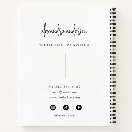 Moderne Typografie Zwart-wit Elegant Minimaal Notitieboek (Achterkant)