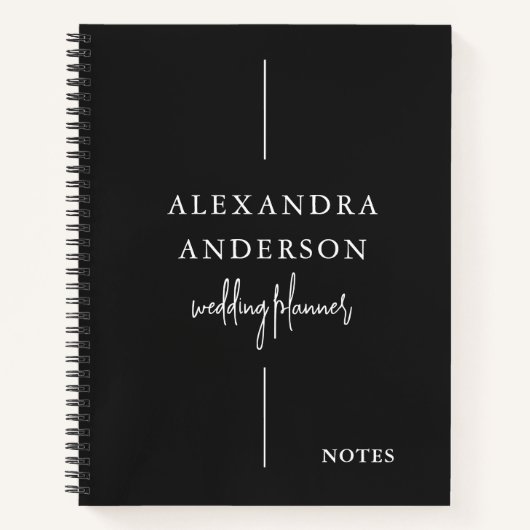 Moderne Typografie Zwart-wit Elegant Minimaal Notitieboek (Voorkant)