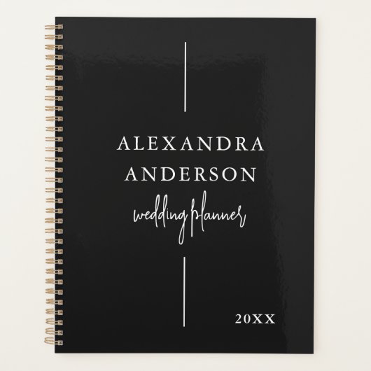 Moderne Typografie Zwart-wit Elegant Minimaal Planner (Voorkant)