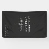 Moderne Typografie Zwart-wit Elegant Minimaal Spandoek (Horizontaal)