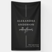 Moderne Typografie Zwart-wit Elegant Minimaal Spandoek (Verticaal)