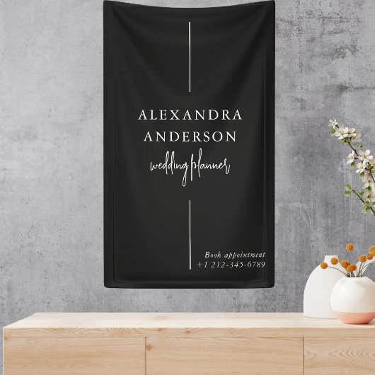 Moderne Typografie Zwart-wit Elegant Minimaal Spandoek
