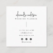 Moderne Typografie Zwart-wit Elegant Minimaal Vierkante Visitekaartje (Achterkant)