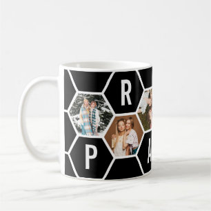 Moderne typografie zwart-wit foto collage koffiemok