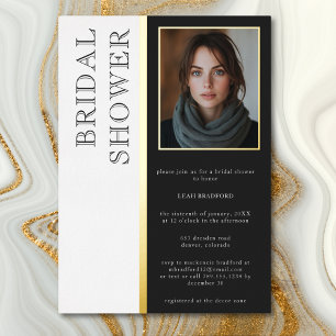 Moderne Typografie Zwart Wit Foto Vrijgezellenfees Folie Uitnodiging