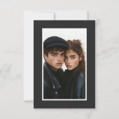 Moderne Typografie Zwart Wit Hart Fotobruiloft Save The Date (Achterkant)