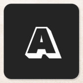 Moderne typografie zwart wit initiaal of getal kartonnen onderzetters (Voorkant)