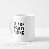 Moderne typografie Zwart-wit inspirerende quote Koffiemok (Voorkant links)