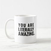 Moderne typografie Zwart-wit inspirerende quote Koffiemok (Links)