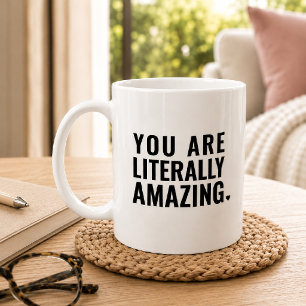Moderne typografie Zwart-wit inspirerende quote Koffiemok