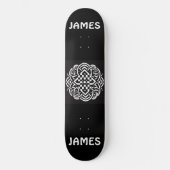 Moderne typografie Zwart-wit Keltische kunst Funky Persoonlijk Skateboard (Voorkant)
