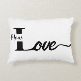 Moderne Typografie Zwart & Wit Love Mom Accent Kussen