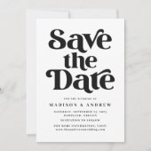 Moderne Typografie Zwart & Wit Save The Date (Voorkant)