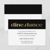 Moderne Typografie Zwart Wit Strepen | receptie Kaart (Voorkant / Achterkant)