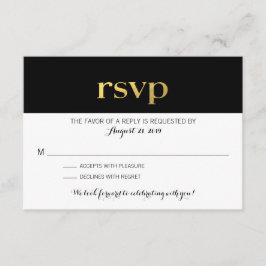 Moderne typografie zwart-wit strepen | RSVP Kaartje