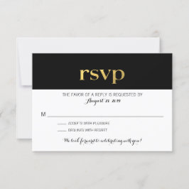 Moderne typografie zwart-wit strepen | RSVP Kaartje