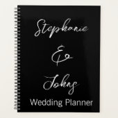 Moderne typografie Zwart-wit trendy bruiloft Planner (Voorkant)