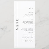 Moderne Typografie Zwart-Wit Trouwmenu Menu (Voorkant)