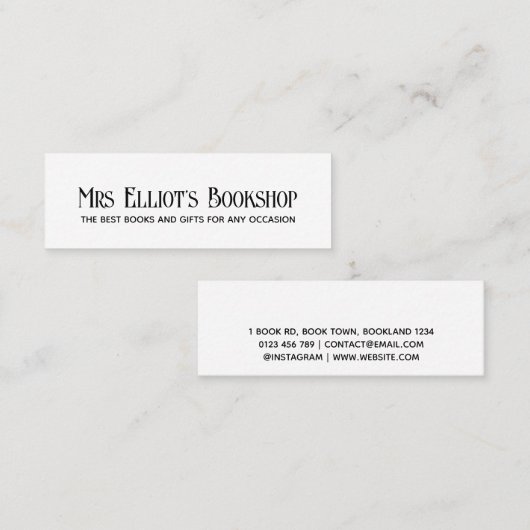 Moderne Typografie Zwart & Wit Visitekaartje (Voorkant / Achterkant)