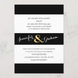 Moderne Typografie Zwart-witte strepen | Goud Kaart
