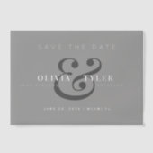 Moderne typografie zwarte bruiloft save date overl vellum uitnodigingen (Voorkant)