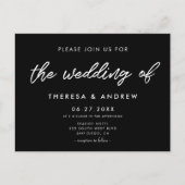 Moderne typografie zwarte bruiloft uitnodiging (Voorkant)