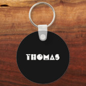 Moderne Typografie Zwarte en Witte Aangepaste Naam Sleutelhanger (Voorkant)