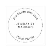 Moderne Typografiecirkel Handgemaakte bedrijfsnaam Rubberstempel (Afrduk)