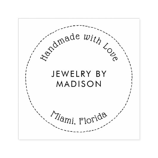 Moderne Typografiecirkel Handgemaakte bedrijfsnaam Rubberstempel (Afrduk)