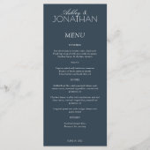 Moderne typografisch-centric bruiloft receptie menu (Voorkant)