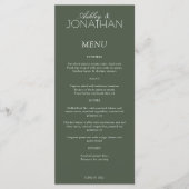 Moderne typografisch-centric bruiloft receptie menu (Voorkant)