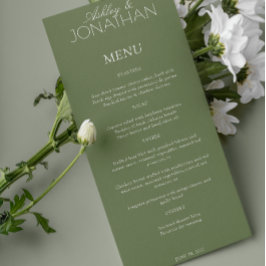 Moderne typografisch-centric bruiloft receptie menu