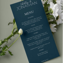 Moderne typografisch-centric bruiloft receptie menu