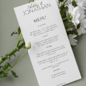 Moderne typografisch-centric bruiloft receptie menu