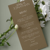 Moderne typografisch-centric bruiloft receptie menu