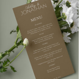 Moderne typografisch-centric bruiloft receptie menu