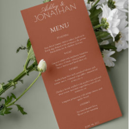 Moderne typografisch-centric bruiloft receptie menu