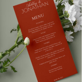 Moderne typografisch-centric bruiloft receptie menu