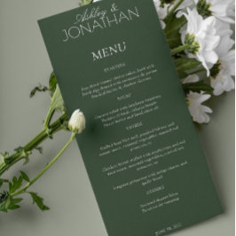 Moderne typografisch-centric bruiloft receptie menu