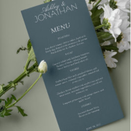 Moderne typografisch-centric bruiloft receptie menu