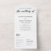 Moderne typografische bruiloft all in one uitnodiging (Binnen)