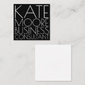 Moderne Typografische Business Consultant Vierkante Visitekaartje (Voorkant / Achterkant)
