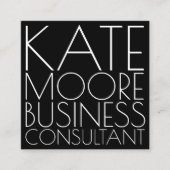 Moderne Typografische Business Consultant Vierkante Visitekaartje (Voorkant)