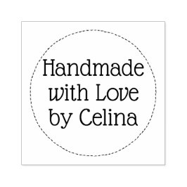 Moderne Typografische Cirkel Handgemaakt met liefd Rubberstempel