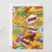 Moderne Typografische Comicboek Bruiloft met Leuke Kaart (Achterkant)