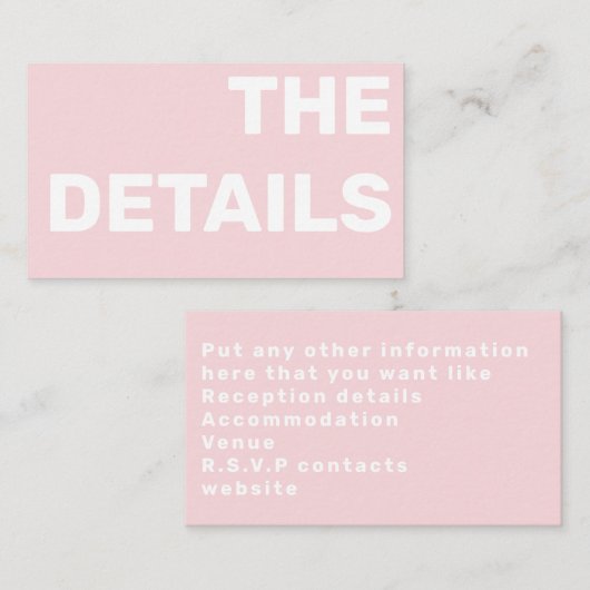 Moderne typografische details, bijsluitkaart informatiekaartje (Voorkant / Achterkant)