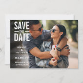 Moderne typografische foto save the date kaart (Voorkant)