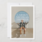 Moderne typografische grote foto Afstudeerder aank Kaart (Voorkant)