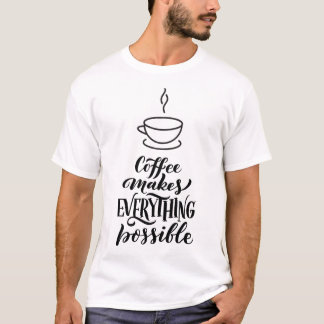 Moderne typografische koffiecitaten t-shirt